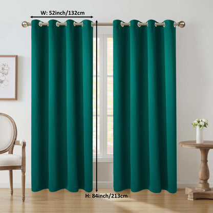 1 Panel Blackout Thermal Insulated Grommet Top Curtains Room Darkening For Bedroom, Light Blocking Drapes For Living Room Office Home Decor