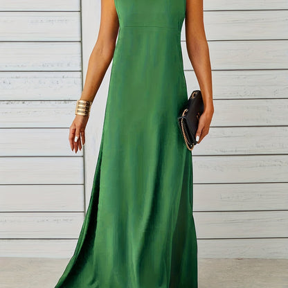 Sixsr Maxi Tank Dress, Sleeveless Solid Casual Every Day Dress, Women's Clothing