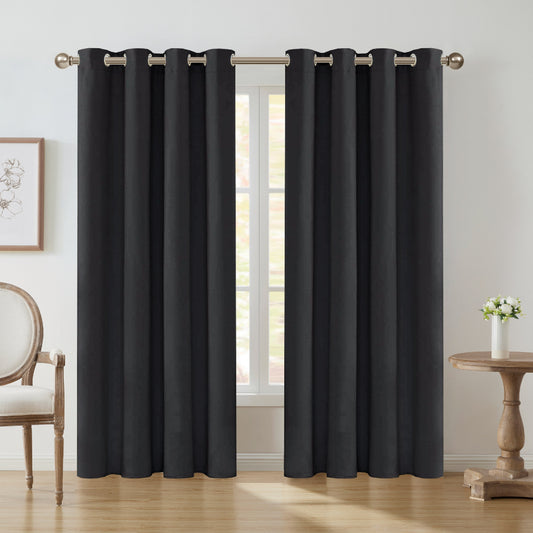 1 Panel Blackout Thermal Insulated Grommet Top Curtains Room Darkening For Bedroom, Light Blocking Drapes For Living Room Office Home Decor