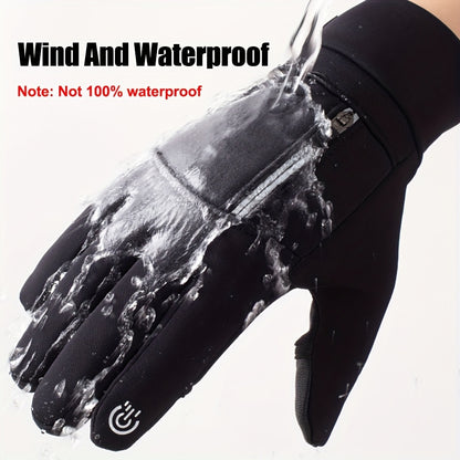 Touchscreen-Compatible Winter Gloves - Windproof, Waterproof & Warm for Cycling, Fishing, Running & Skiing