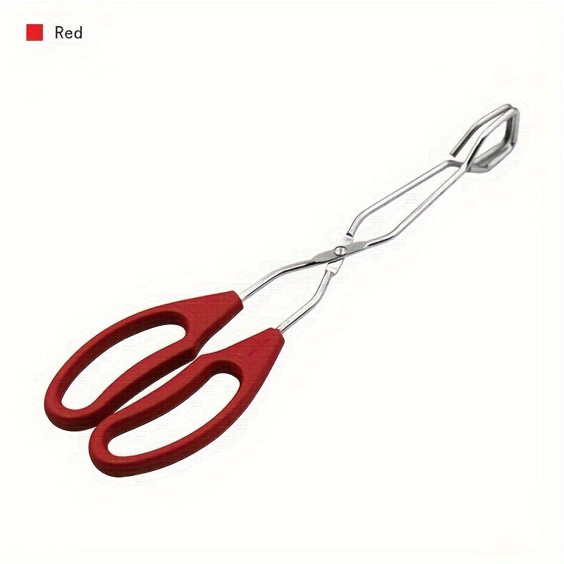 Stainless Steel Tongs for Cooking, Bread Serving, Charcoal Grill, Kitchen Food Clamp with Non-Slip Heat-Resistant Handles, Multipurpose Kitchen Utensil