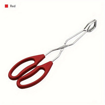Stainless Steel Tongs for Cooking, Bread Serving, Charcoal Grill, Kitchen Food Clamp with Non-Slip Heat-Resistant Handles, Multipurpose Kitchen Utensil
