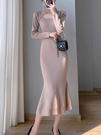 Sixsr Cut Out Bodycon Dress, Elegant Long Sleeve Dress For Party & Banquet, Women's Clothing