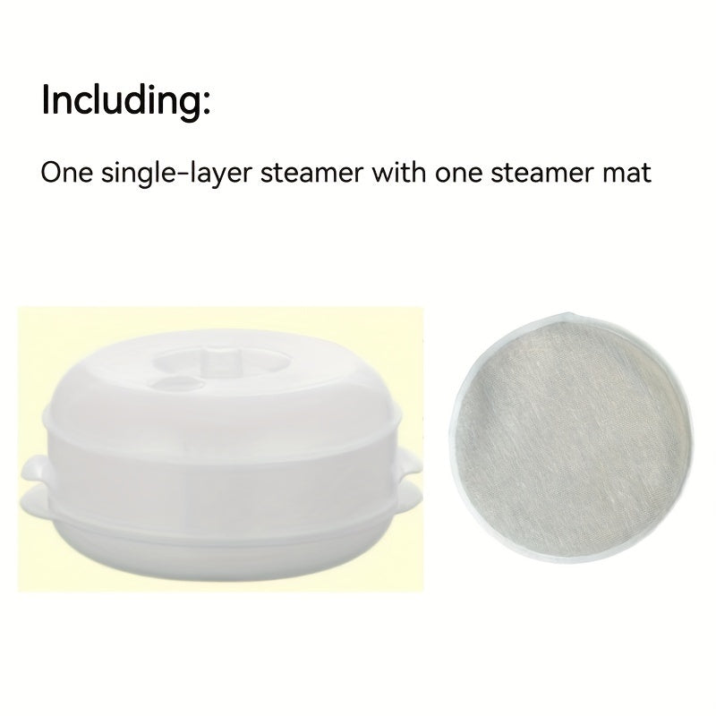 Multi-Tier Microwave Steamer Set - Stackable Double Boilers with Steaming Plate Inserts, BPA-Free PP Material, Power-Free Cooking - High Heat Resistant Microwave Steamers for Vegetables, Meats, Dumplings