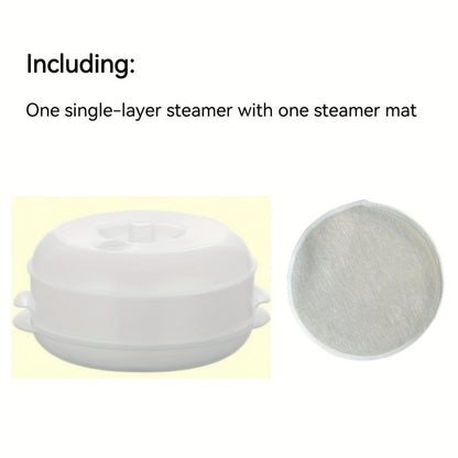 Multi-Tier Microwave Steamer Set - Stackable Double Boilers with Steaming Plate Inserts, BPA-Free PP Material, Power-Free Cooking - High Heat Resistant Microwave Steamers for Vegetables, Meats, Dumplings