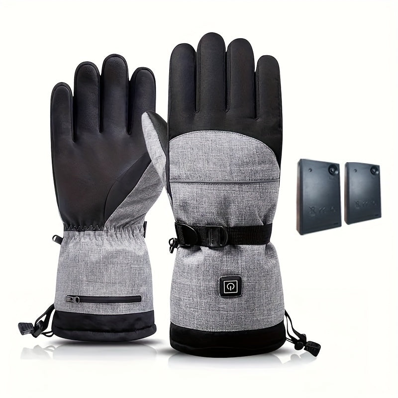 Smart Touch Screen Winter Gloves with 3 Heat Levels, Touch Control Heating, Woven Polyester, Pull-on Closure, Hand Washable, for Outdoor Sports, Skiing, Motorcycle Riding, Running, Hiking, Hunting, Fishing - Christmas, Halloween, New Year, Valentine's Day