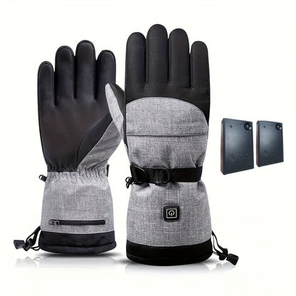 Smart Touch Screen Winter Gloves with 3 Heat Levels, Touch Control Heating, Woven Polyester, Pull-on Closure, Hand Washable, for Outdoor Sports, Skiing, Motorcycle Riding, Running, Hiking, Hunting, Fishing - Christmas, Halloween, New Year, Valentine's Day