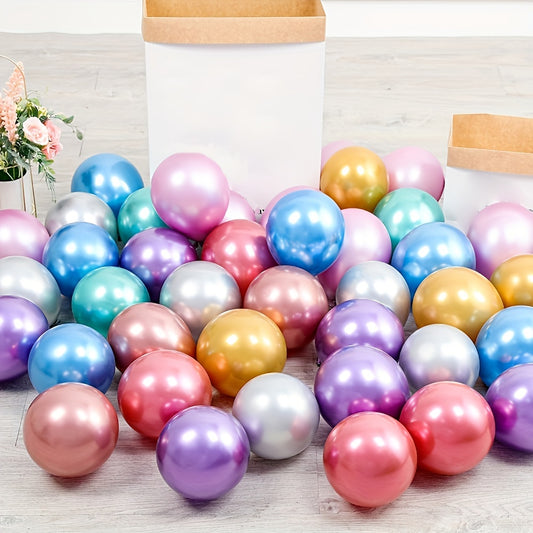 30pcs, Chrome Metallic Latex Balloons 5", Golden Silvery Metal Balloon, Birthday Party Inflate Globos Wedding Decor Supplies, Photo Balloon, Party Balloon, Party Decoration, Wedding Balloon, Wedding Decoration, Party Decorations Supplies
