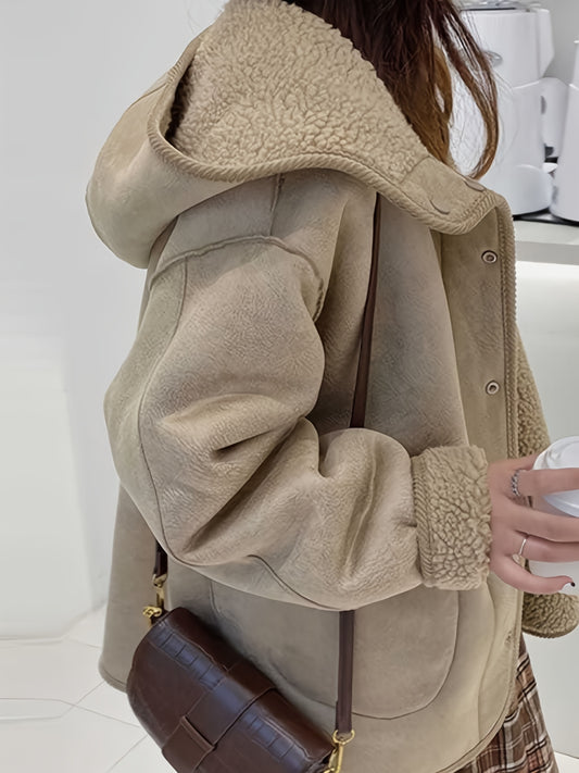 Sixsr Women's Maternity Solid warm Fleece Hooded Jacket Fashion Fleece Thick Casual Hoodies Fall Winter, Pregnant Women's Clothing