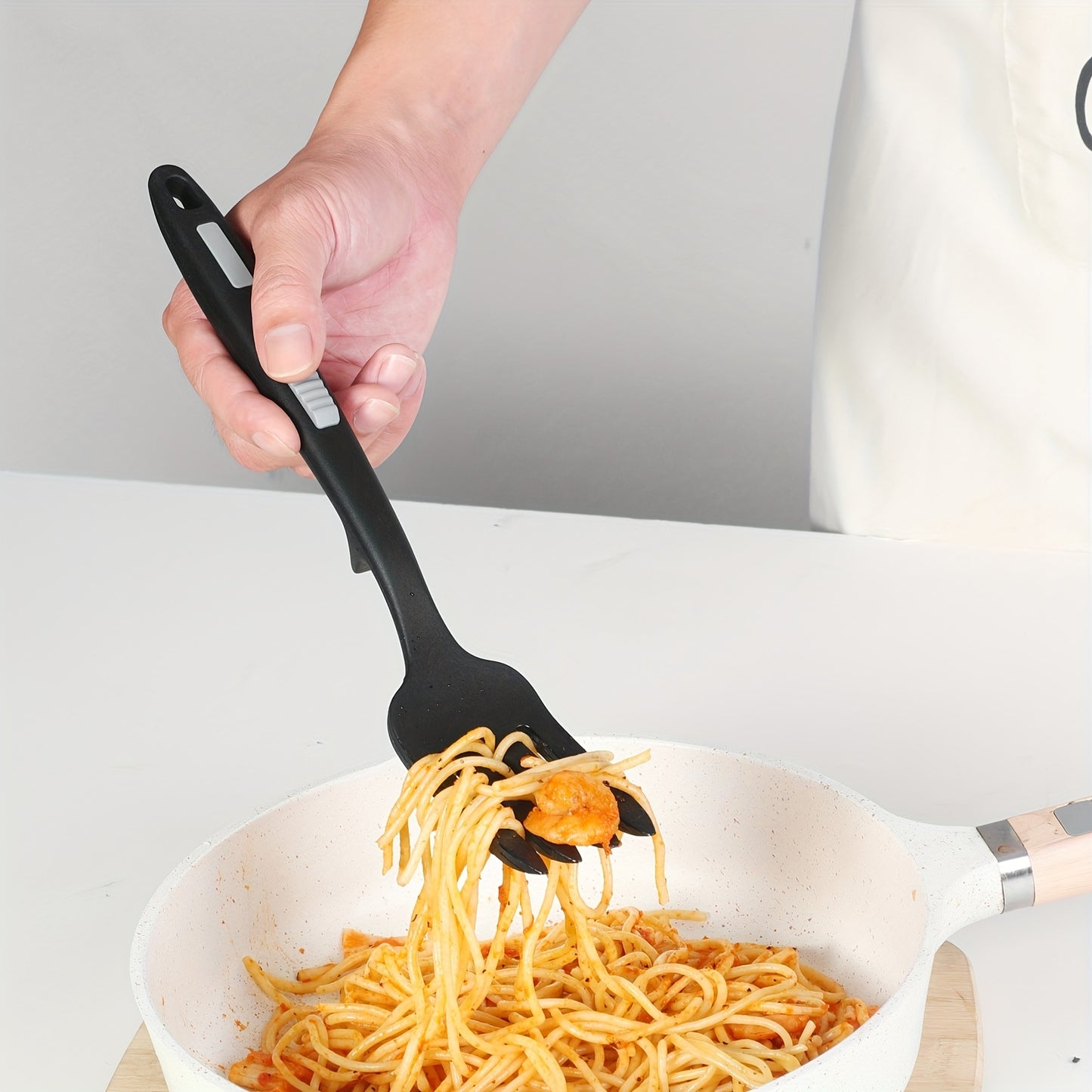 2-Piece, 11-Inch Premium Silicone Forks - Ultra-Non-Stick, Non-Slip, Extra-Long Handle, Comfortable Grip - Ideal for Chef, Pasta, Cooking, Frying, Baking, Kitchen Utensils, Kitchen Supplies, Back to School Essentials