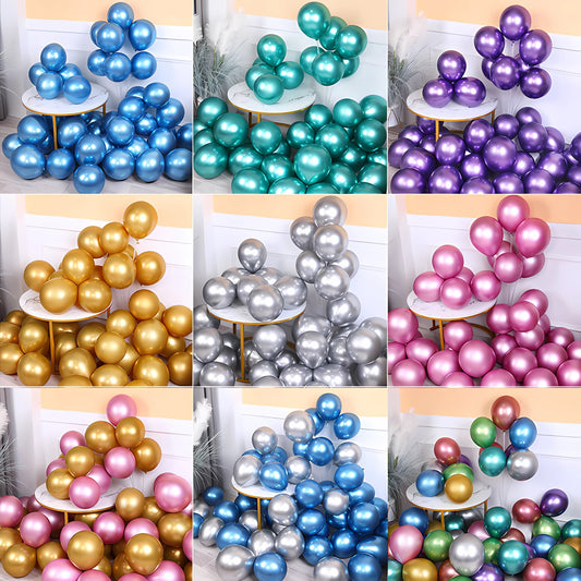 50PCS Shiny Chrome Metallic Balloons - Ideal for Wedding, Graduation, Birthday Parties & Easter Celebrations!