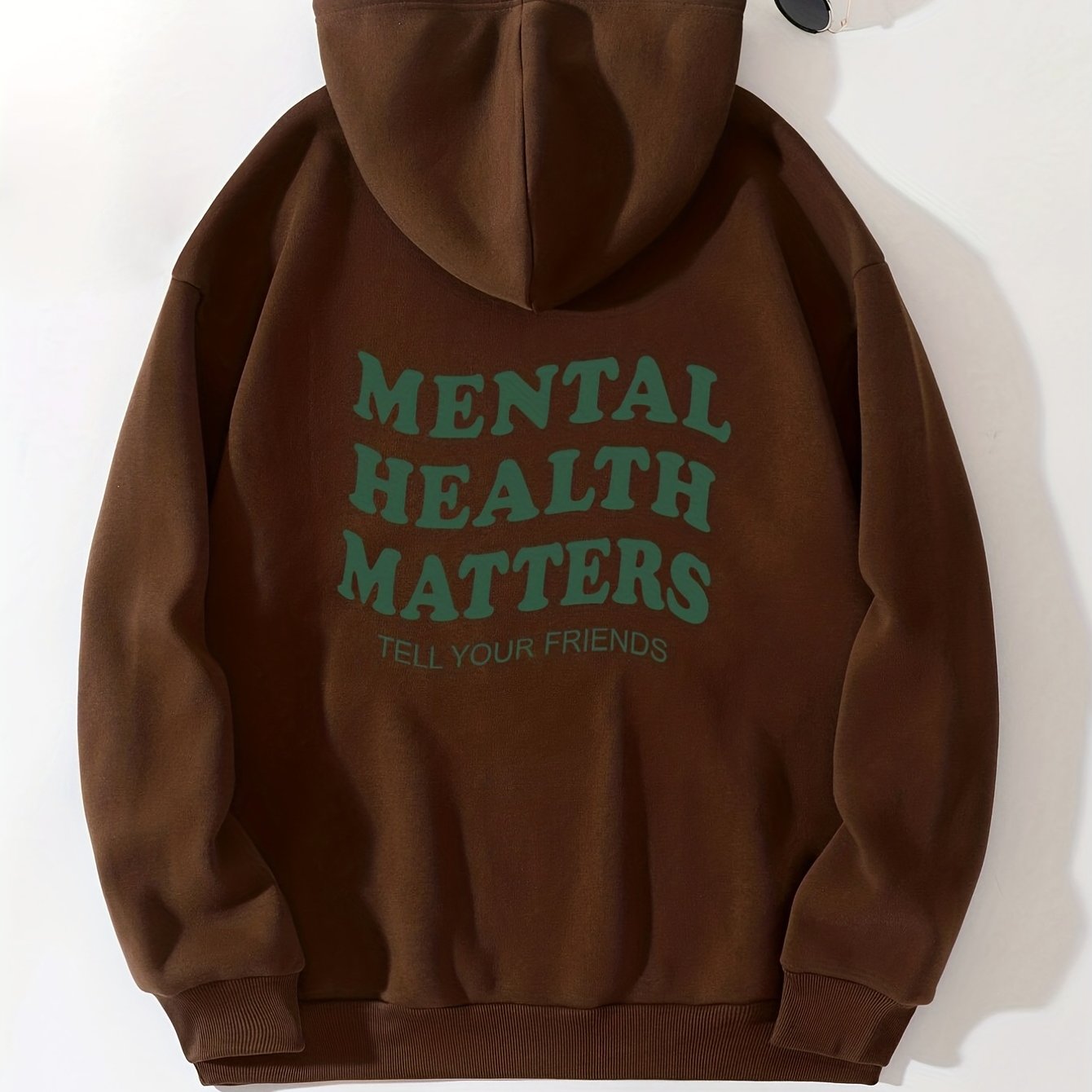 Sixsr Mental Health Matters Print Hoodies, Drawstring Kangaroo Pocket Casual Sweatshirt For Winter & Fall, Women's Clothing