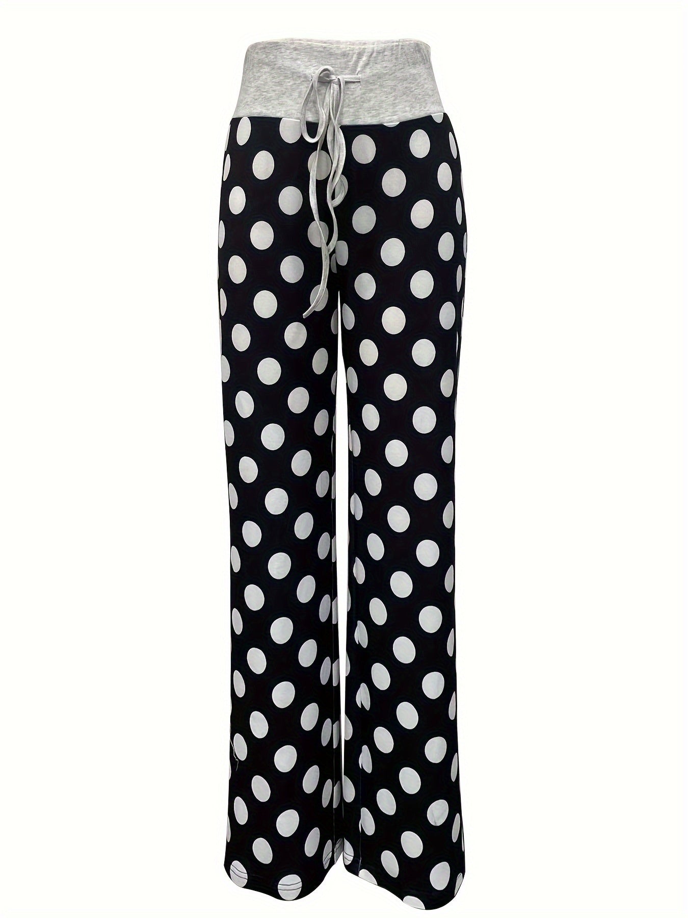 Sixsr Polka Dot Print Pants, Casual Drawstring Waist Loose Pants, Women's Clothing
