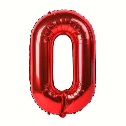 1pc, 16in Large Red Foil Number Balloon for Happy Birthday Party Decoration, Scene Decor, and Holiday Accessory