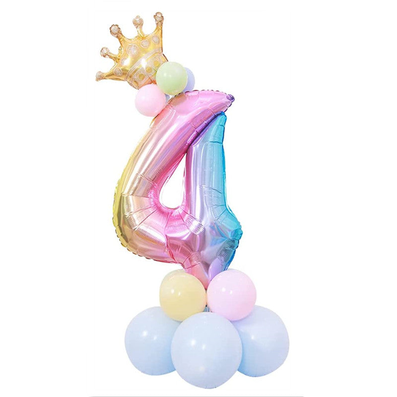 40-Inch Giant Rainbow Number Balloons 0-9 - Vibrant, Helium-Filled, Aluminum Foil Polyester Film - Perfect for Birthday, Fantasy, Anniversary, and Commemorative Celebrations