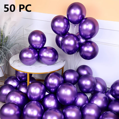 50PCS Shiny Chrome Metallic Balloons - Ideal for Wedding, Graduation, Birthday Parties & Easter Celebrations!