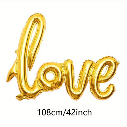 1pc, Romantic Love Letter Aluminum Foil Balloon for Weddings and Engagement Parties - Perfect for Background Wall Decor, Mall, Hotel, and Banquet - Ideal for Proposals and Wedding Blessings