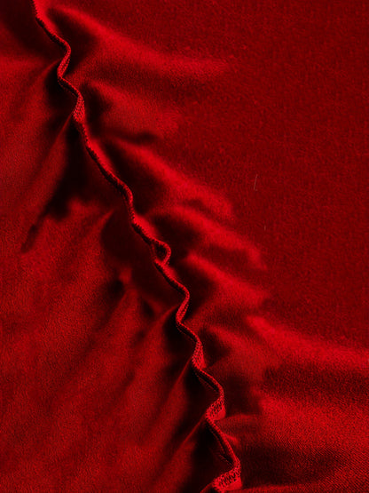 Sixsr  Solid Asymmetric Ruffle Hem Halter Top, Elegant Ruched Backless Top, Women's Clothing