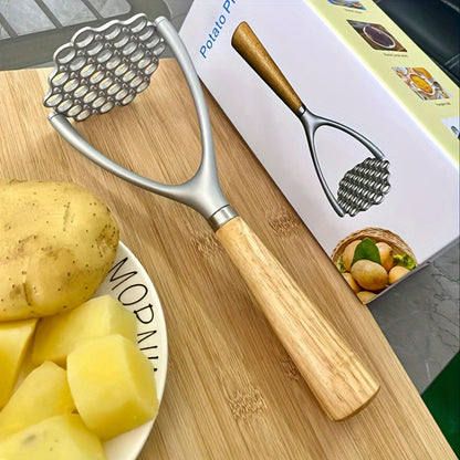 1pc, Stainless Steel Potato Masher With Non-Slip Handle - Manual Fruit And Vegetable Crusher And Ricer - Kitchen Gadget For Easy And Smooth Mashing For Restaurant