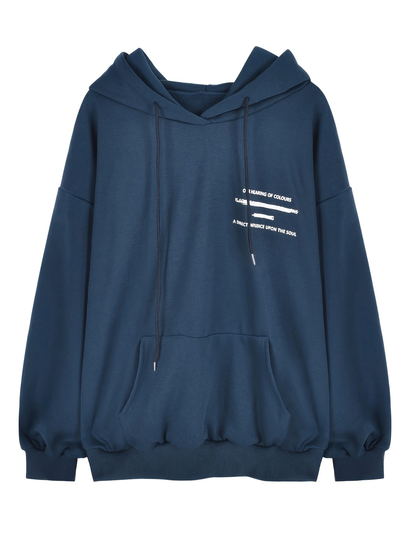 Sixsr Letter Print Drawstring Hoodie, Casual Long Sleeve Kangaroo Pocket Hoodie Sweatshirt, Women's Clothing