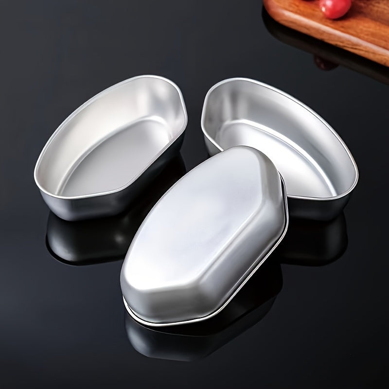 3pcs Stainless Steel Steamer Set - Fan-Shaped, Multi-Compartment Steaming Box with Tray & Divider for Kitchen and Dining