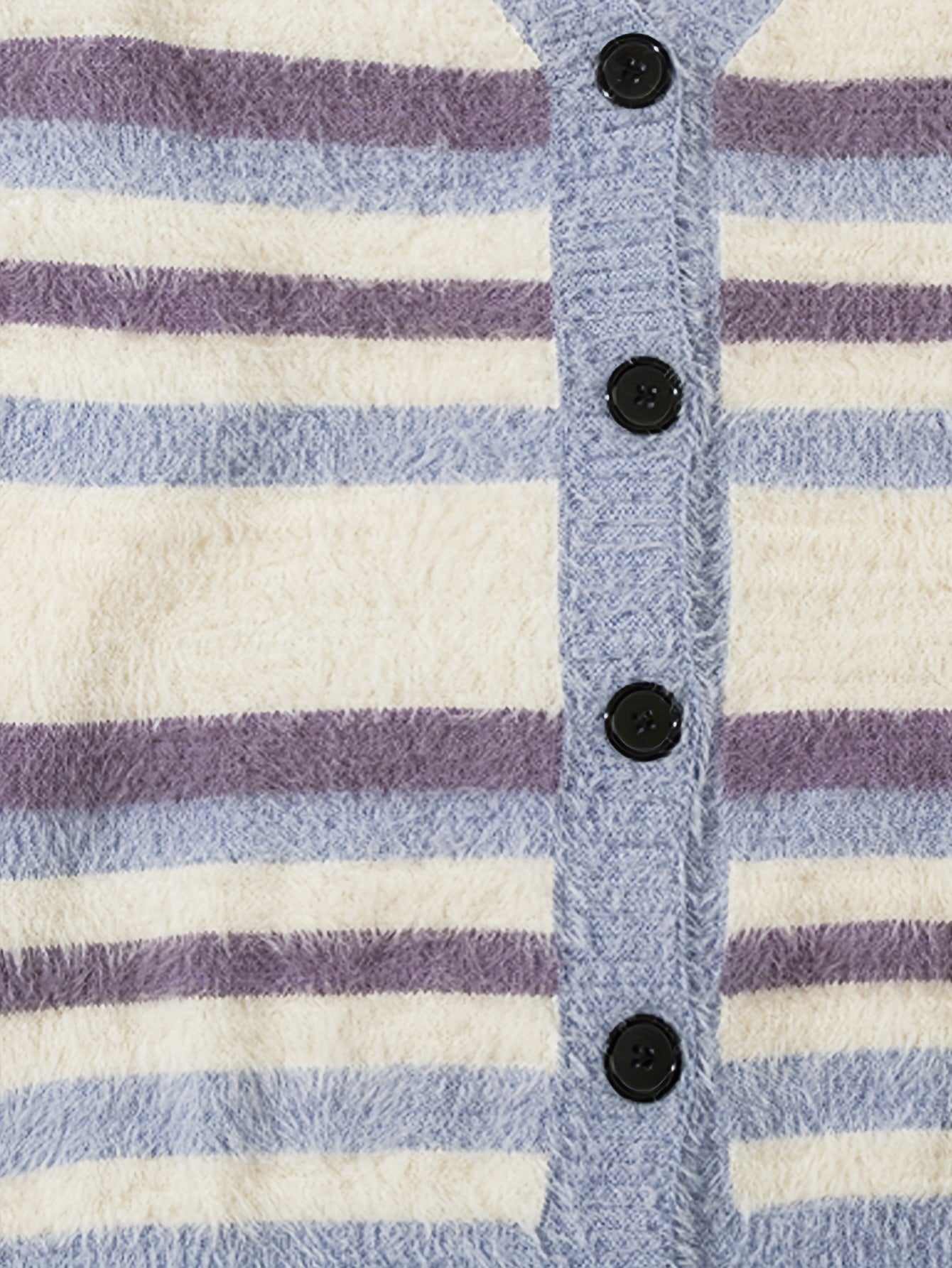 Sixsr Elegant Slightly Stretch Striped Cardigan Coat, Men's Casual Vintage Style V Neck Button Up Cardigan For Fall Winter