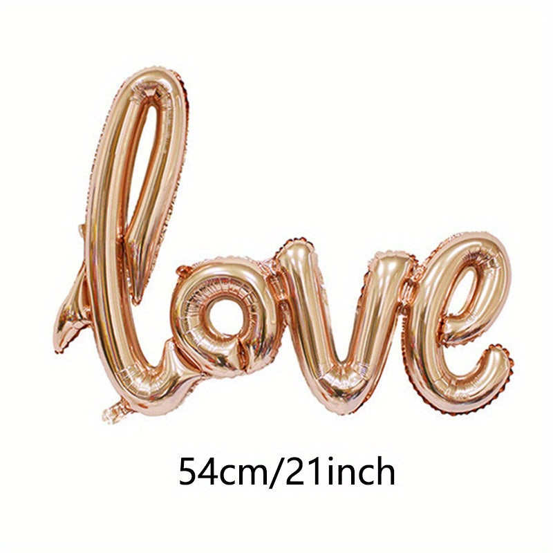 1pc, Romantic Love Letter Aluminum Foil Balloon for Weddings and Engagement Parties - Perfect for Background Wall Decor, Mall, Hotel, and Banquet - Ideal for Proposals and Wedding Blessings