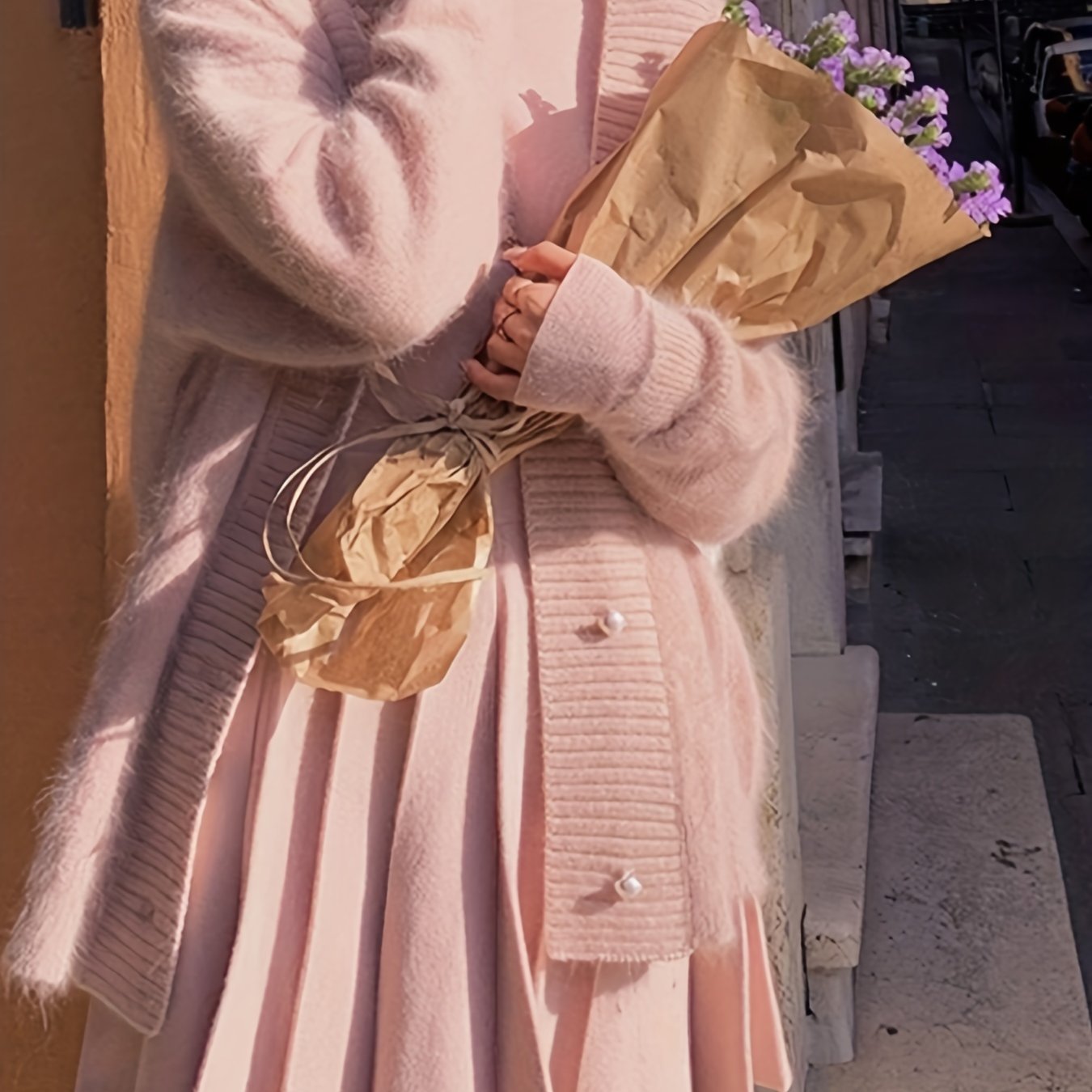 Sixsr Valentine's Day V-neck Cardigan, Elegant Long Sleeve Cardigan For Fall & Winter, Women's Clothing