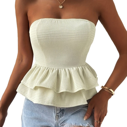 Sixsr  Layered Hem Solid Top, Elegant Sleeveless Top For Spring & Summer, Women's Clothing