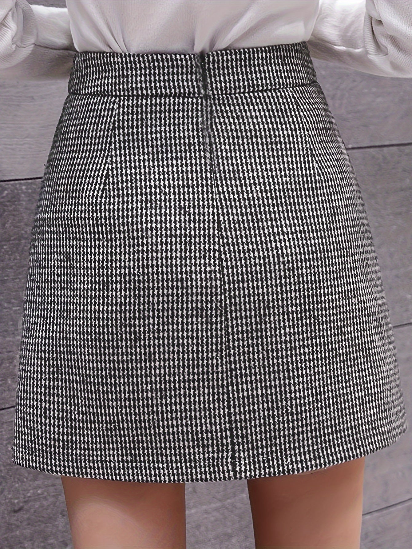 Sixsr Allover Pattern High Waist Skirt, Casual A Line Mini Skirt For Fall & Winter, Women's Clothing