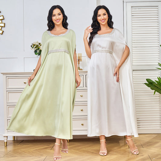 Popular trade autumn new  evening dress dress casual beaded Middle East Muslim robe women's dress