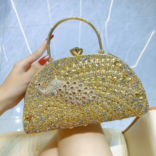 SIXSR 2025 women's bags Heavy Industry diamond-encrusted dinner bags Rhinestone banquet clutch bags Evening bags Wedding bags New women's bags Bridal bags
