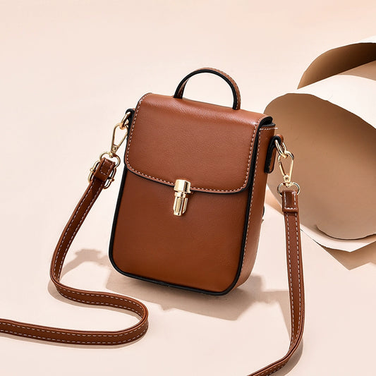 Bag  new mini bag women's high-end sense fashion versatile oblique span mobile phone small bag solid color bag