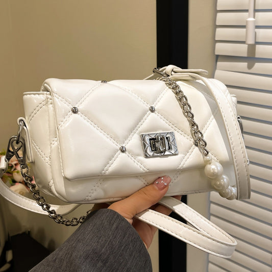 SIXSR 2025 Rhombus chain underarm bag women's popular new fashion niche design beaded versatile single shoulder crossbody small square bag