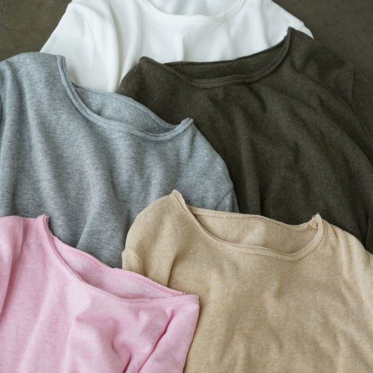 casual thickened knitted bottoming shirt high elastic polished old T-shirt versatile and thin skin-friendly top W24310