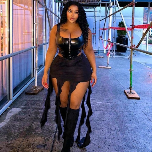 VZYZV 2025 popular summer  ins style sexy hot girls women's clothing street trendy jellyfish lotus leaf edge hip skirt one piece hair