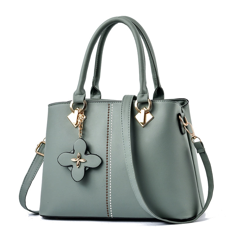 Bag Women's  New Middle-aged Korean Version Leather Versatile Handbag Atmospheric Send Mom Bag One Shoulder Crossbody Bag