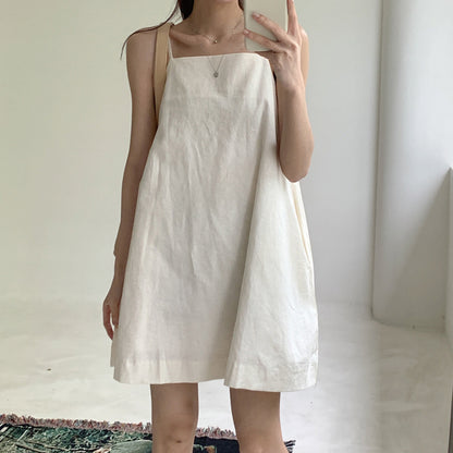 Suspender skirt Korean version women's clothing summer short sleeveless vest dress comfortable outer wear versatile solid color inner skirt