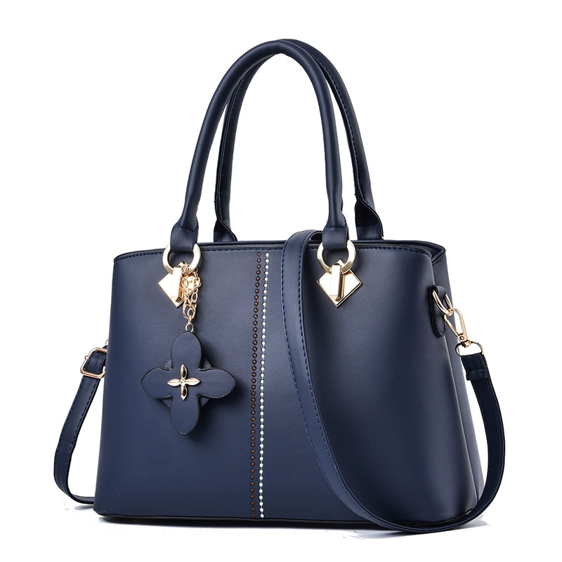 Bag Women's  New Middle-aged Korean Version Leather Versatile Handbag Atmospheric Send Mom Bag One Shoulder Crossbody Bag