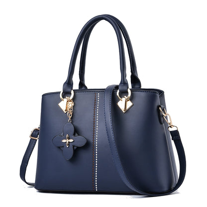 Bag Women's  New Middle-aged Korean Version Leather Versatile Handbag Atmospheric Send Mom Bag One Shoulder Crossbody Bag
