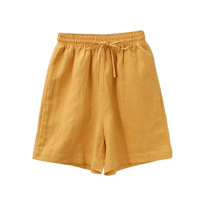 Walking pants casual shorts women's summer new cotton and linen niche loose Korean version summer pajama pants can be worn outside home clothes