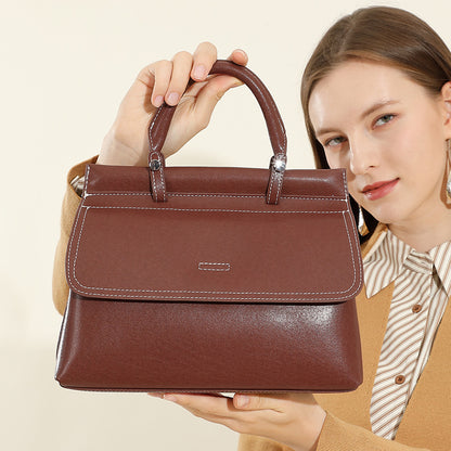 popular new leather women's bag handbag commuting Popular style soft cowhide large capacity autumn and winter messenger shoulder bag genuine leather