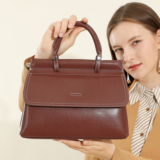 popular new leather women's bag handbag commuting Popular style soft cowhide large capacity autumn and winter messenger shoulder bag genuine leather
