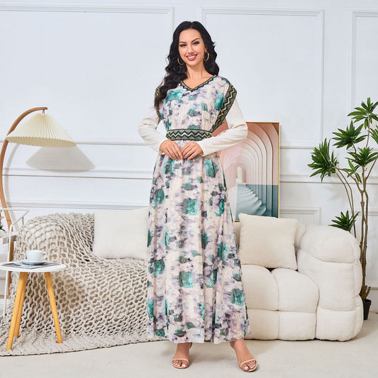 MT149 Hot Trade New popular New Middle East Women's Clothing Muslim Evening Dress Embroidered Dress ins