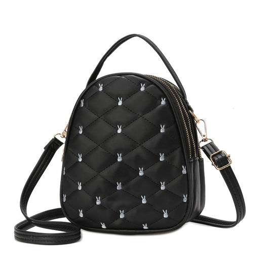 SIXSR 2025Bags new bag soft leather rhombus shoulder bag women's fashion portable Popular trade messenger bag New small round bag women's bag