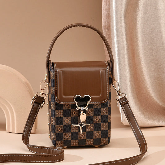 Women's bag  new mini popular diagonal span small bag texture fashionable shoulder messenger bag mobile phone bag