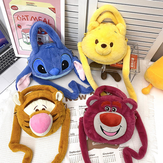 SIXSR 2025 Cartoon cute plush toy bag doll bag women's bag grab machine doll gift shoulder messenger bag