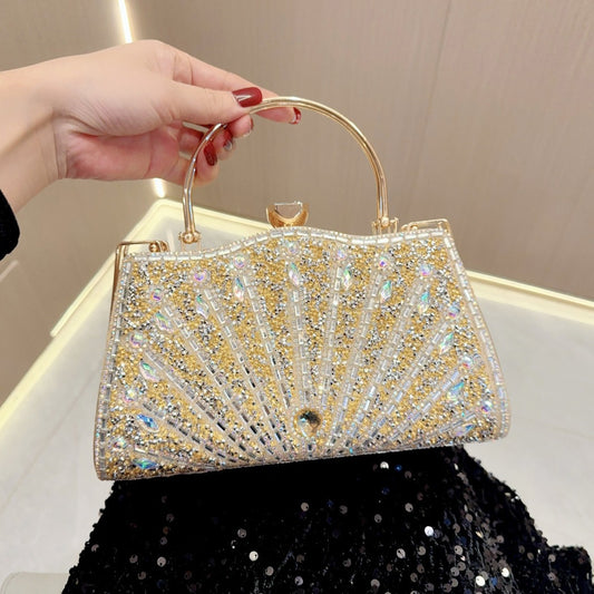 SIXSR 2025 New New 2025 diamond-encrusted fashion dress bag hand bag banquet bag dinner bag shoulder oblique span bag