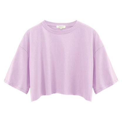 Internet celebrity babes short-sleeved T-shirt women's  new cotton T-shirt solid color short navel crew neck sports top tide