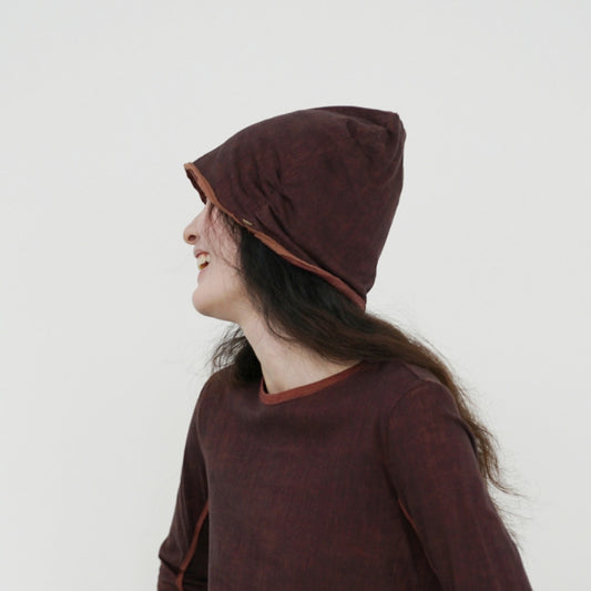 fried color pure cotton double-layer knitted fisherman hat, retro contrasting color double-purpose versatile painter hat PS-63